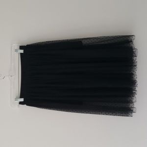 Black sheer‎ tulle skirt with polka dots size extra small
